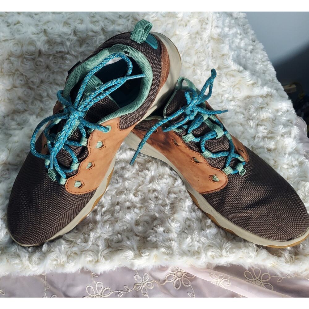 Teva Womens Brown Turquoise Walking Hiking Sneaker Size 10 Athleisure Sports